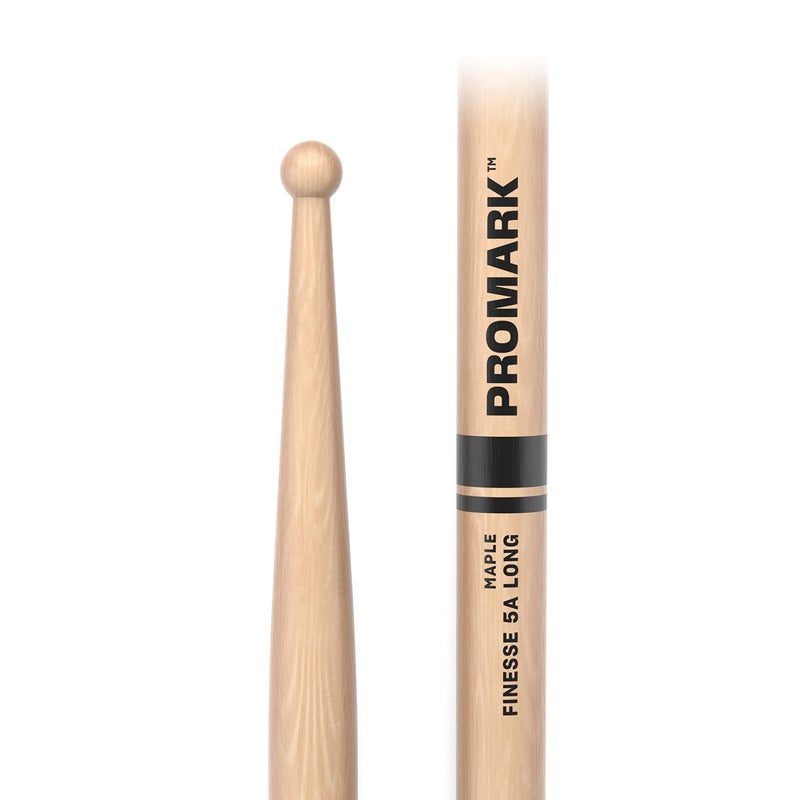 ProMark Drum Sticks - Finesse 5A Drumsticks - Drum Sticks Set - Lightweight, Ideal for Jazz - Small Round Wood Tip - Long Maple Drum Sticks - Consistent Weight and Pitch - 1 Pair - Image 2